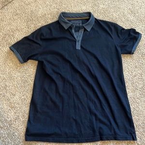 Denim and Flower polo shirt. Navy blue. Size large.